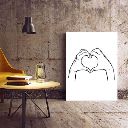 Heart Shape Hand Canvas