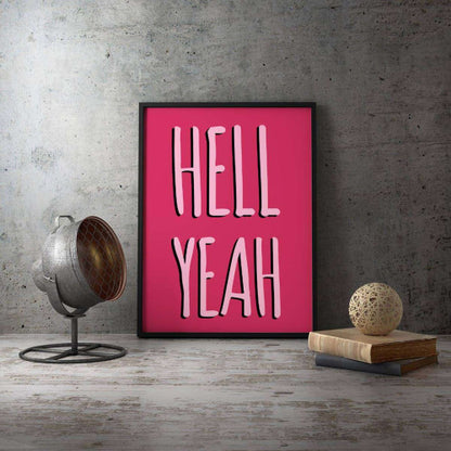 Hell Yeah Boxed Typography Canvas