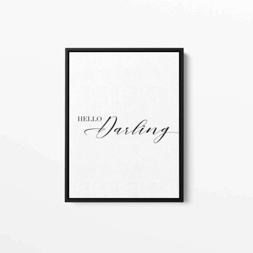 Hello Darling Typography Canvas