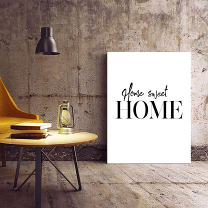 Home Sweet Home Monochrome Typography Canvas