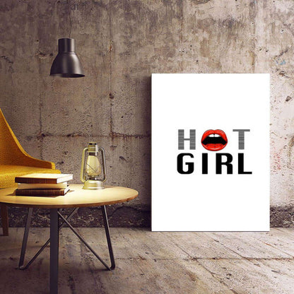 Hot Girl Typography Canvas