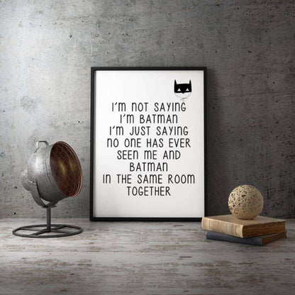 I am a Batman Nursery Typography Canvas