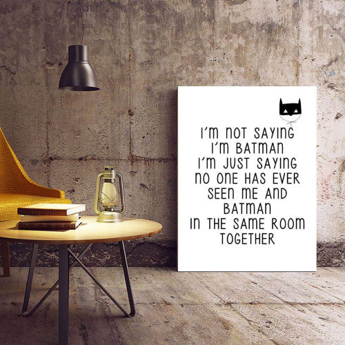 I am a Batman Nursery Typography Canvas