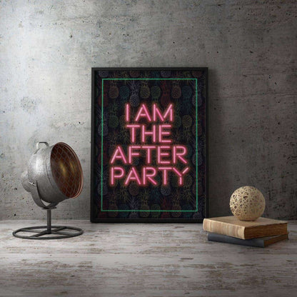 I am the After Party Neon Typography Canvas