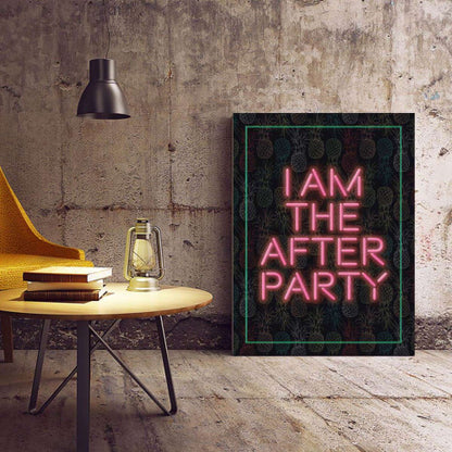 I am the After Party Neon Typography Canvas