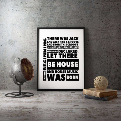 In The Beginning Boxed Music Typography Canvas