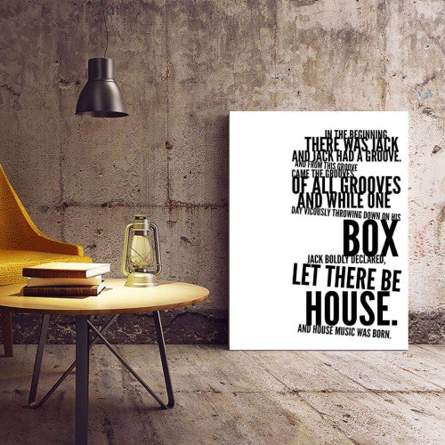 In The Beginning Music Typography Canvas