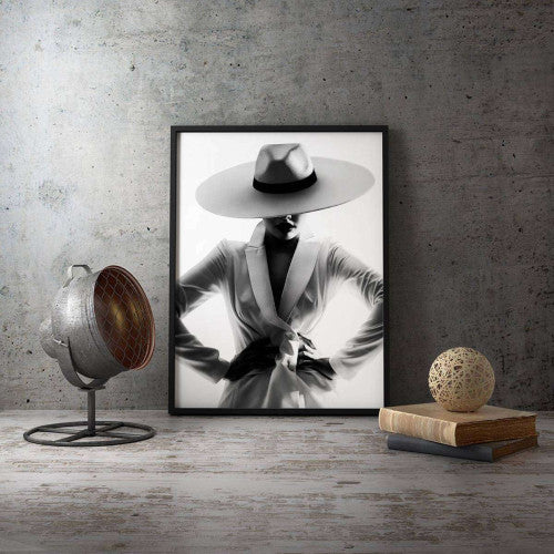 Lady in Hat Fashion Canvas