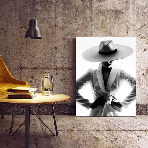 Lady in Hat Fashion Canvas