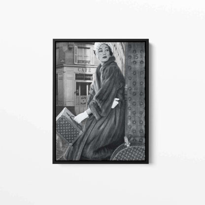 Lady with suitcase Fashion Canvas