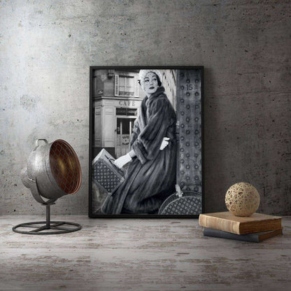 Lady with suitcase Fashion Canvas