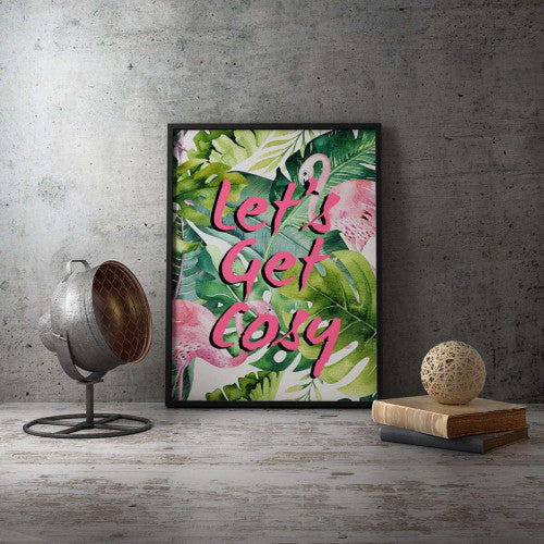 Lets Get Cosy Typography Canvas