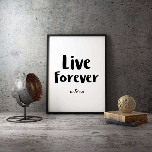 Live Forever Typography Canvas