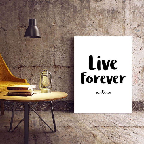 Live Forever Typography Canvas