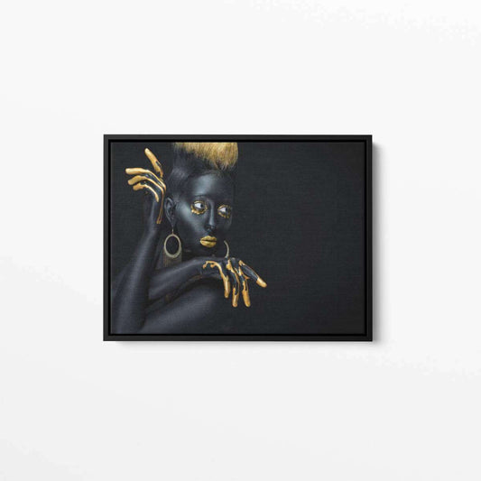 African Model Gold Fashion Canvas