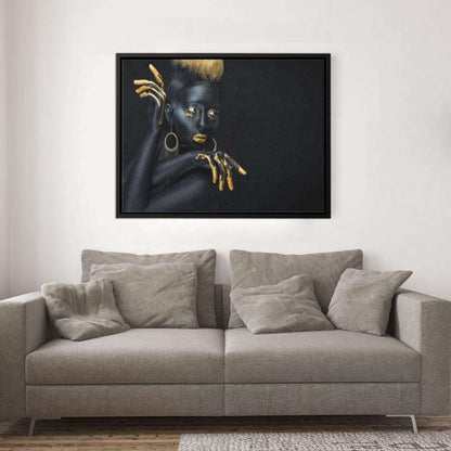 African Model Gold Fashion Canvas