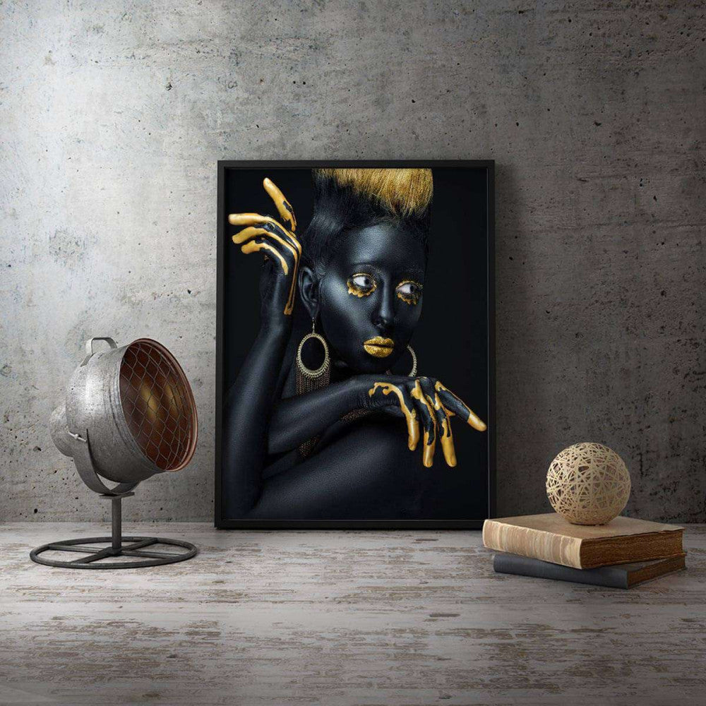 African Model Gold Canvas