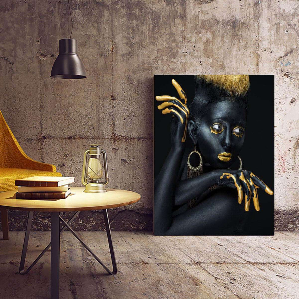 African Model Gold Canvas