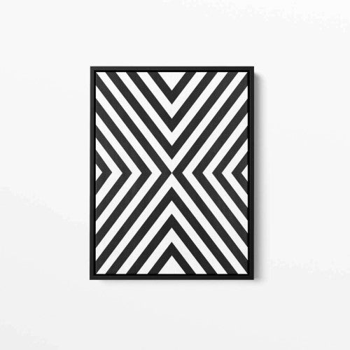 Monochrome Lines Abstract Art Canvas