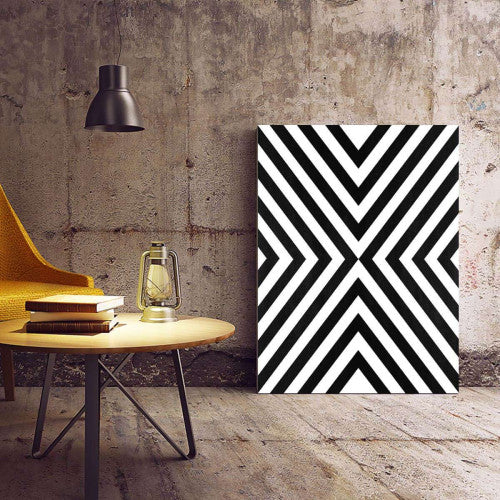 Monochrome Lines Abstract Art Canvas