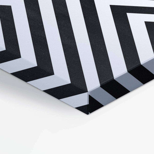 Monochrome Lines Abstract Art Canvas