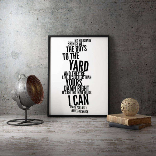 My Milkshake Long Music Typography Canvas