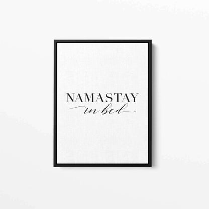 Namastay In Bed Typography Canvas