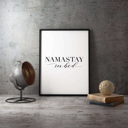 Namastay In Bed Typography Canvas