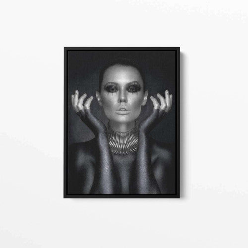 Silver Grey Black Model Fashion Canvas