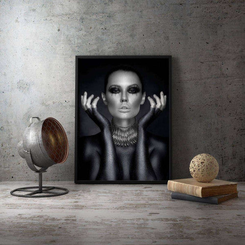 Silver Grey Black Model Fashion Canvas