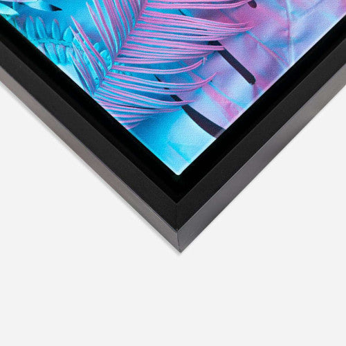 Pink and Blue Palm Tropical Canvas