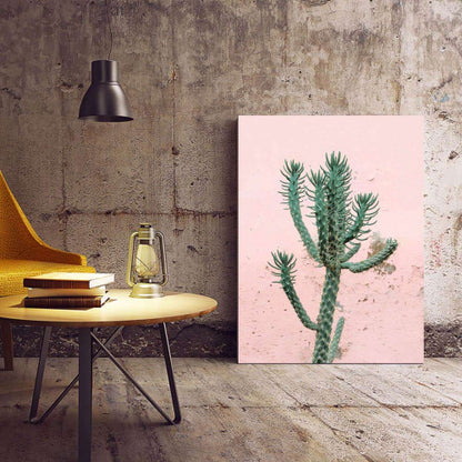 Pink Cactus Tropical Canvas