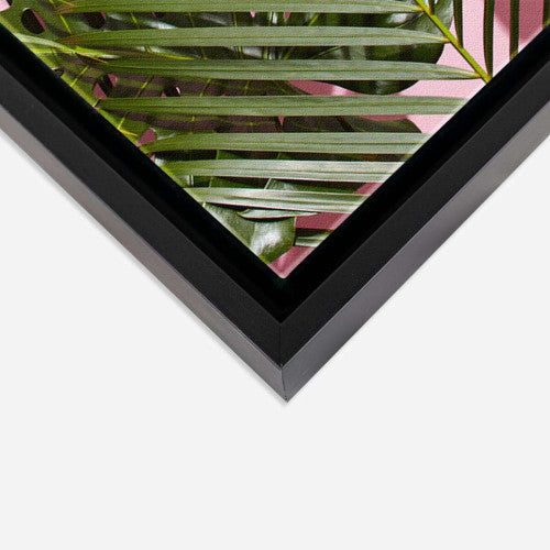 Pink Green Palms Tropical Canvas