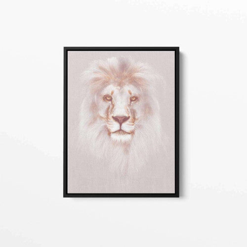 Pink Mink Lion Head Animal Canvas