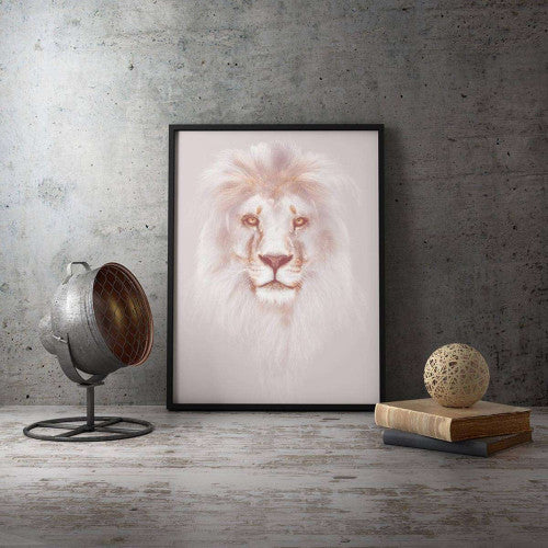 Pink Mink Lion Head Animal Canvas