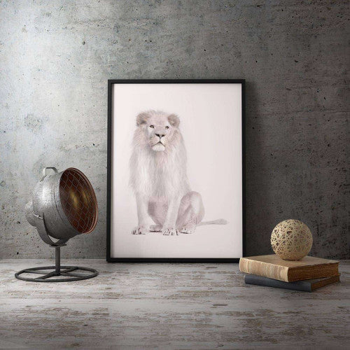 Pink Mink Lion Animal Canvas