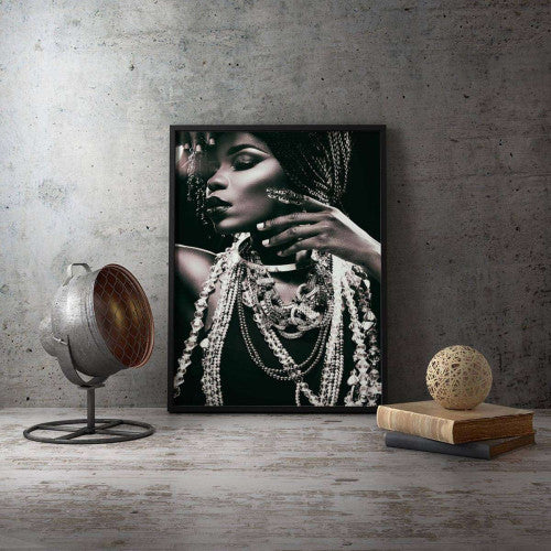 Portrait of a Lady with Silver Ornaments Canvas