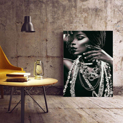 Portrait of a Lady with Silver Ornaments Canvas