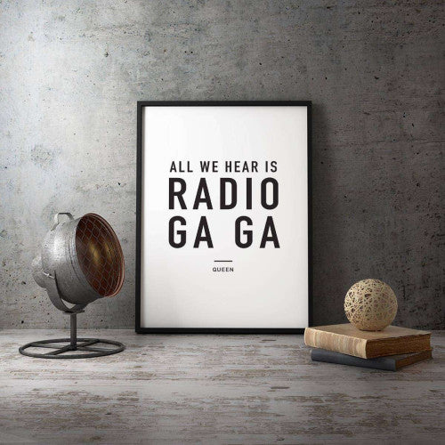 Radio Ga Ga Music Typography Canvas