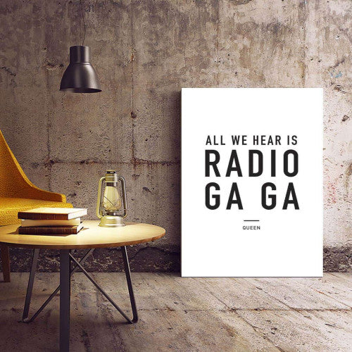 Radio Ga Ga Music Typography Canvas