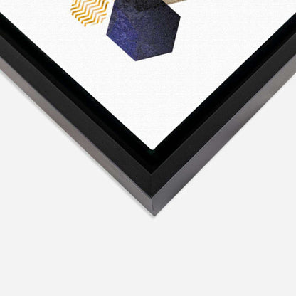 Reflection Mountains Gold Navy Grey Abstract Canvas