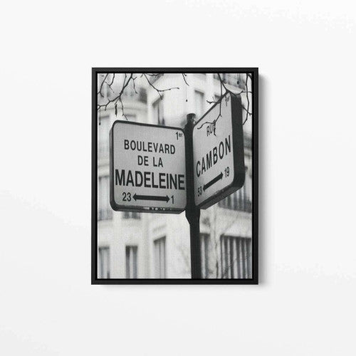 Rue Cambon Street Sign City Canvas