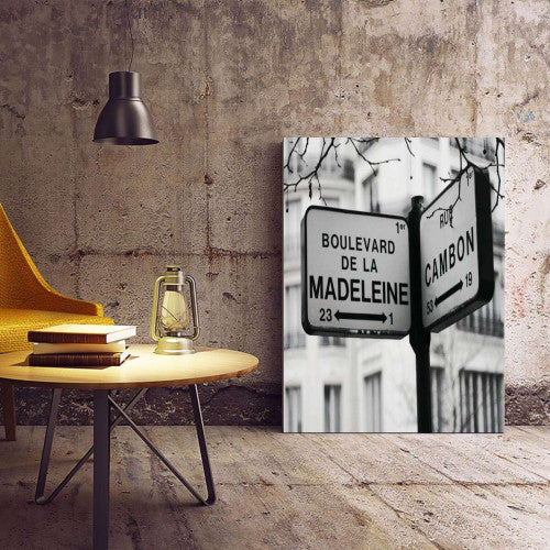 Rue Cambon Street Sign City Canvas