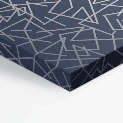 Silver Grey Navy Lines Abstract Fashion Canvas