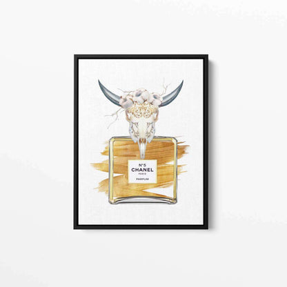 Animal Skull Perfume Bottle Canvas