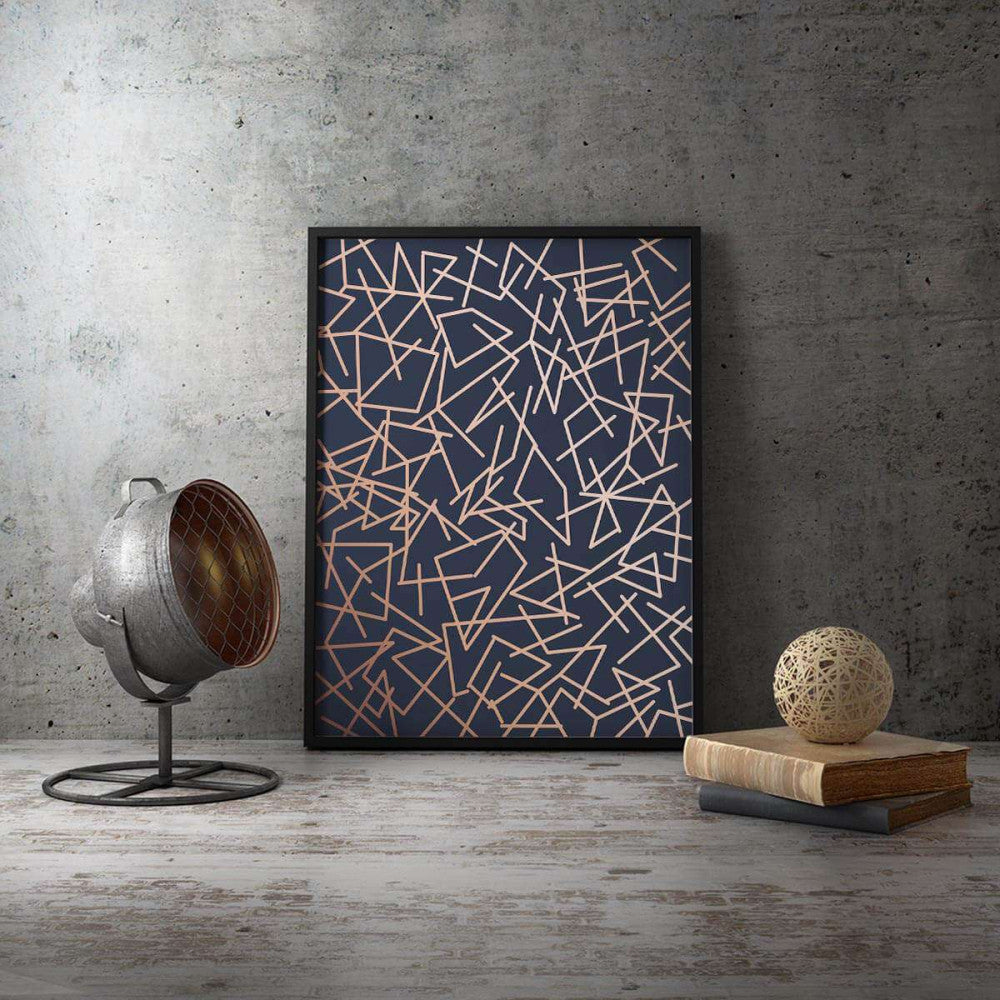 Copper Lines Navy Canvas