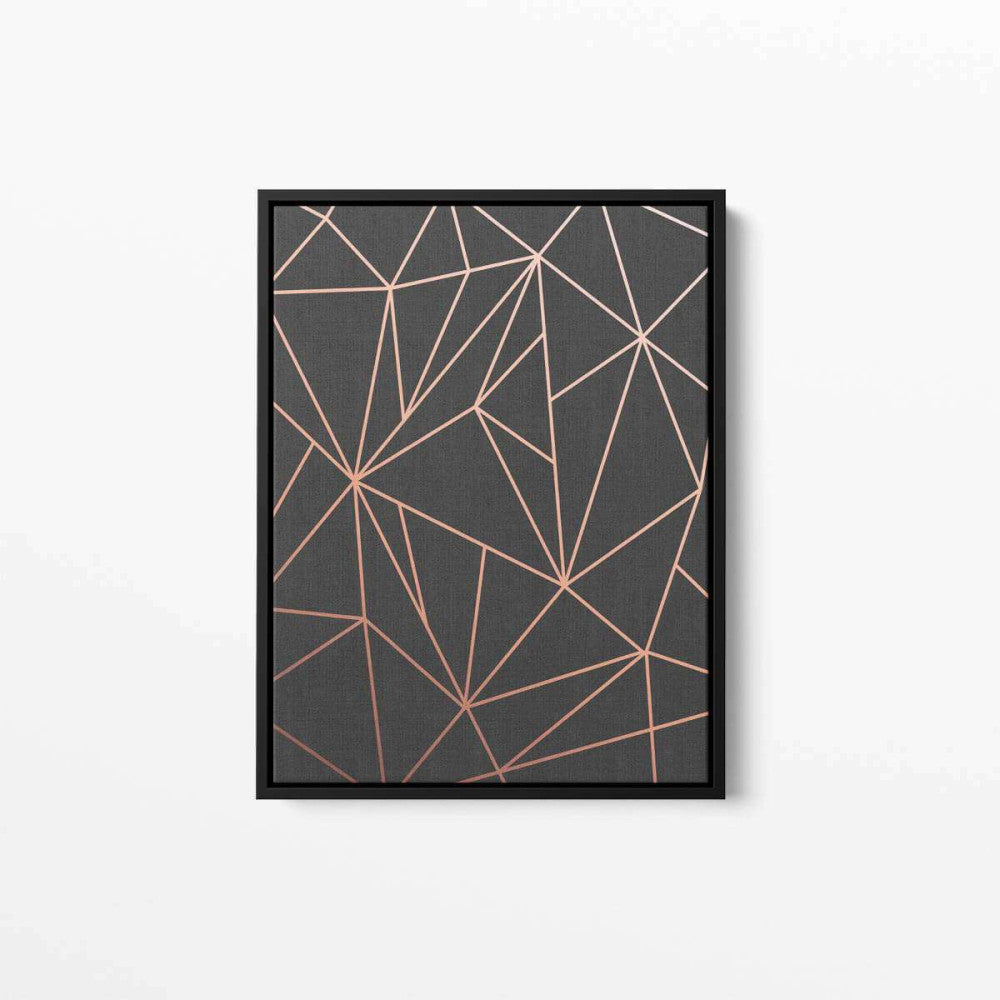 Copper Triangles Grey Canvas