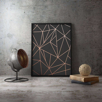 Copper Triangles Grey Canvas