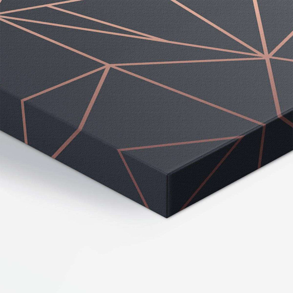 Copper Triangles Grey Canvas