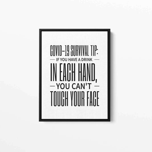 COVID-19 Survival Tip Typography Canvas